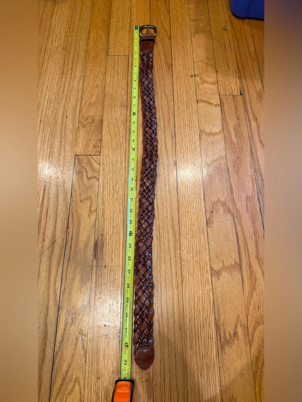 Express Vintage Woven Braided Leather Belt Brown Women’s Size Small